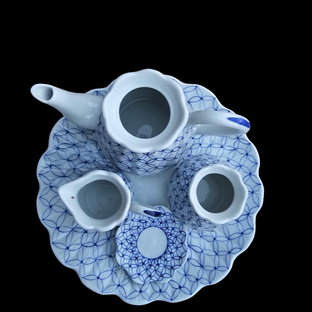 Blue and White Porcelain mini Tea Set - Picture 2 of 10